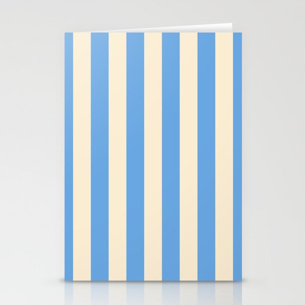 Retro Coastal Blue and White Stripes Stationery Card Gallery Image 2