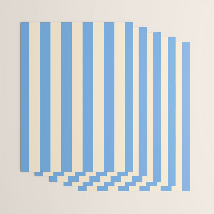 Retro Coastal Blue and White Stripes Wrapping Paper Gallery Image 3