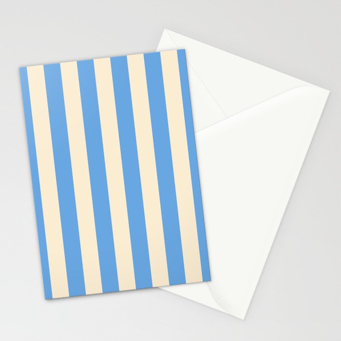 Retro Coastal Blue and White Stripes Stationery Card Gallery Image 2