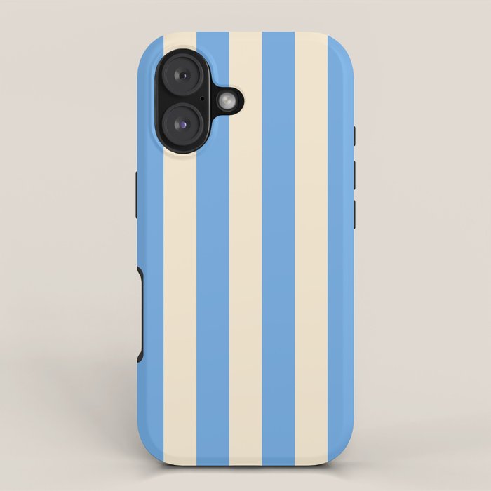 Retro Coastal Blue and White Stripes iPhone Case Gallery Image 1