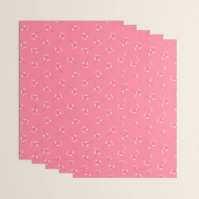 Pressed Posies - Retro Pink Wrapping Paper Gallery Image 3