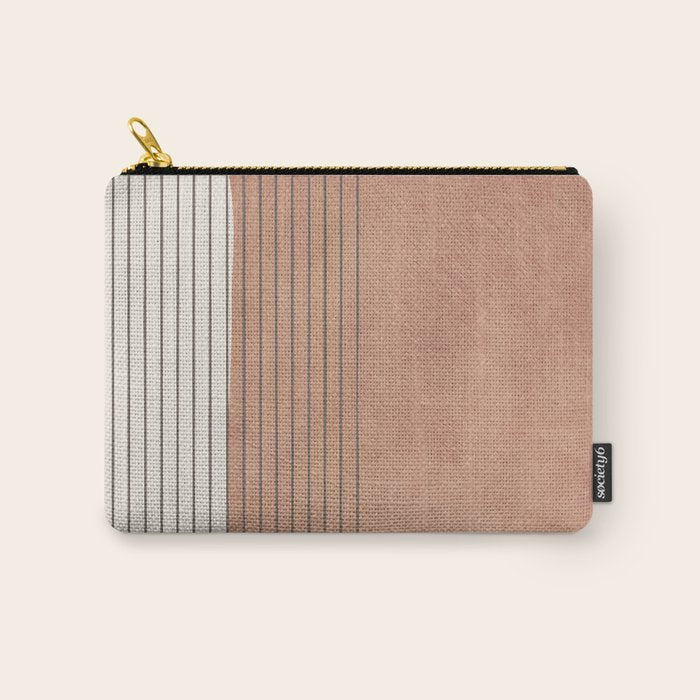Terracotta Minimalist Lines Artwork Carry All Pouch Gallery Image 1
