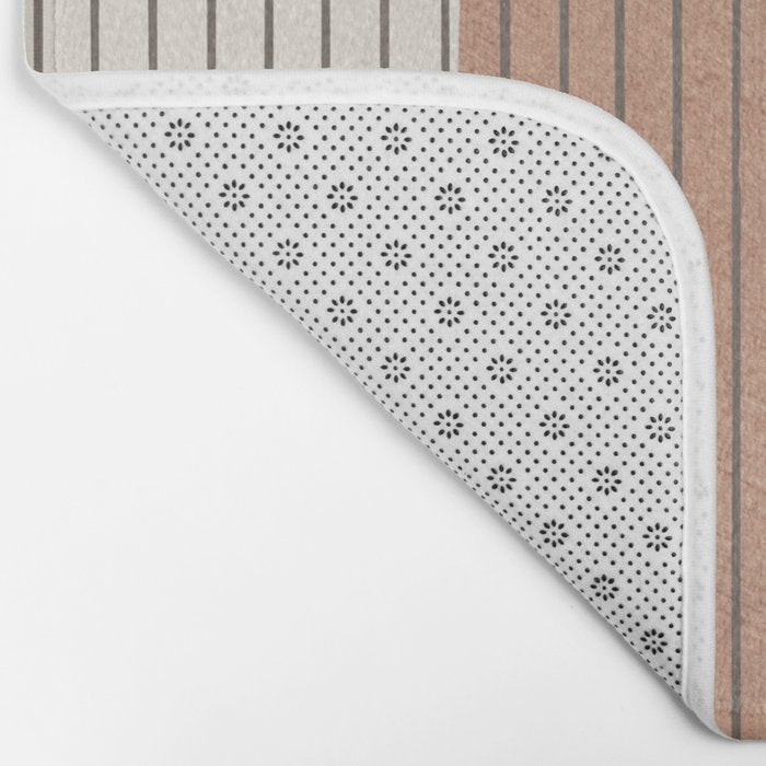 Terracotta Minimalist Lines Artwork Bath Mat Gallery Image 2