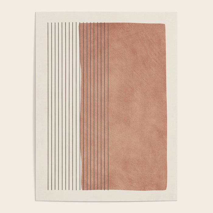 Terracotta Minimalist Lines Artwork Poster Gallery Image 4