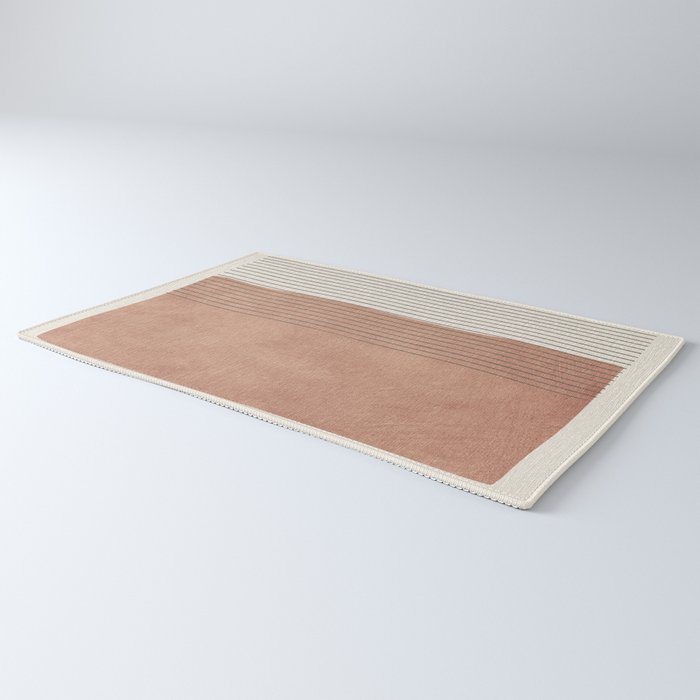 Terracotta Minimalist Lines Artwork Rug Gallery Image 3