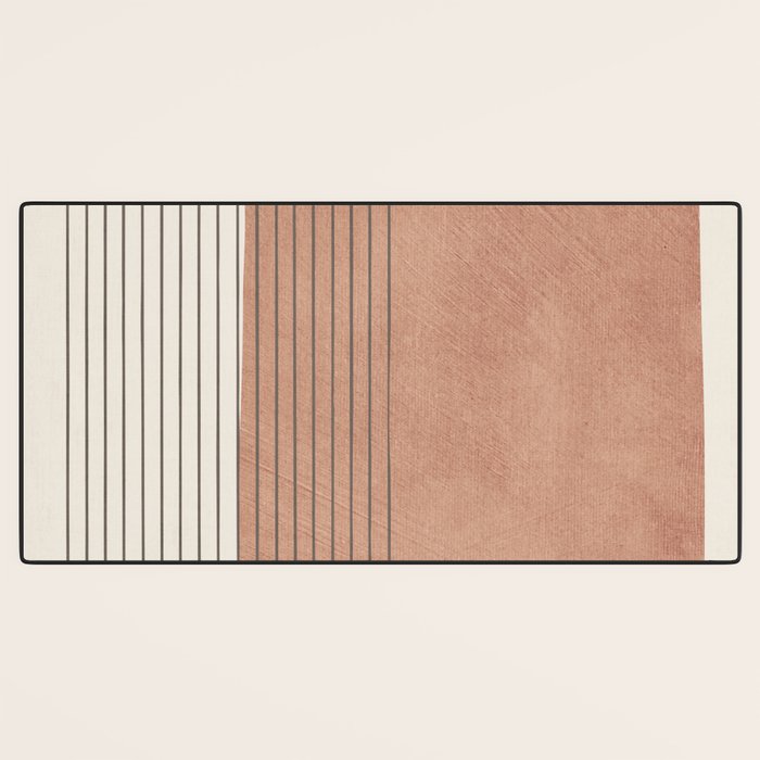 Terracotta Minimalist Lines Artwork Desk Mat Gallery Image 3