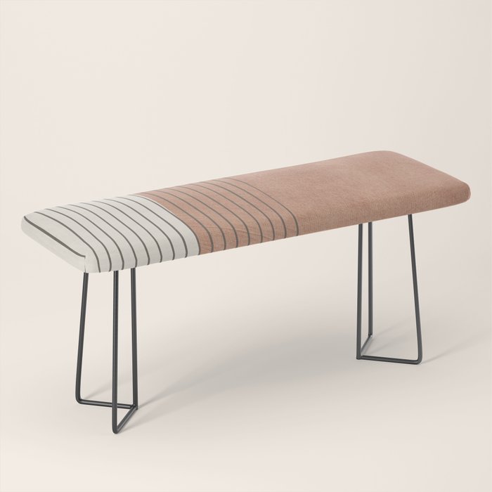 Terracotta Minimalist Lines Artwork Bench Gallery Image 1