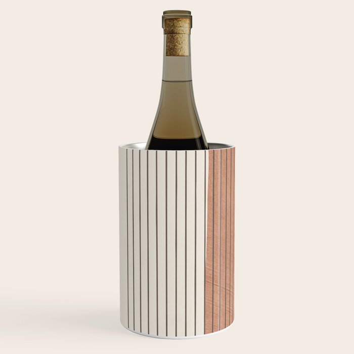 Terracotta Minimalist Lines Artwork Wine Chiller Gallery Image 2