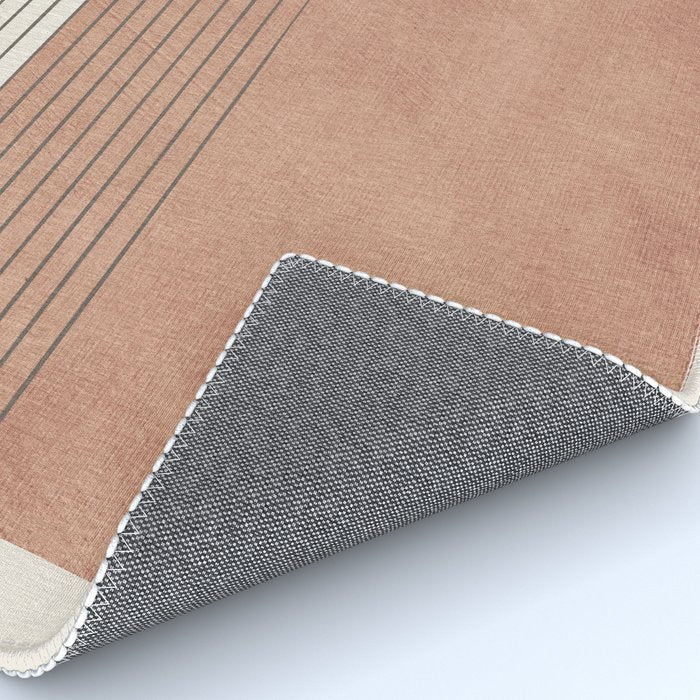Terracotta Minimalist Lines Artwork Rug Gallery Image 4