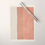 Terracotta Minimalist Lines Artwork Wrapping Paper Gallery Image 1
