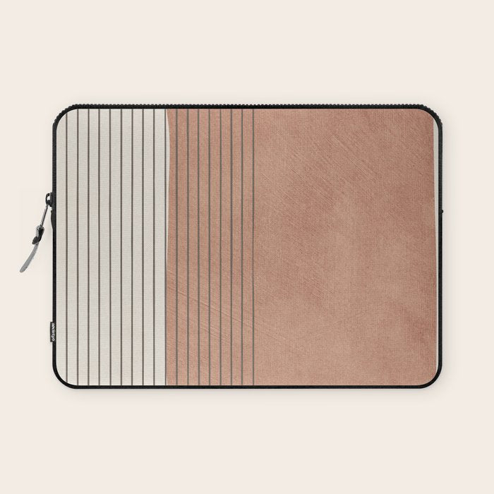 Terracotta Minimalist Lines Artwork Laptop Sleeve Gallery Image 1