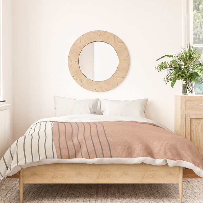 Terracotta Minimalist Lines Artwork Duvet Cover Gallery Image 3