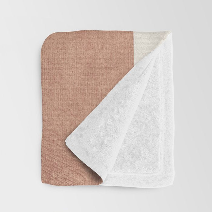 Terracotta Minimalist Lines Artwork Throw Blanket Gallery Image 3
