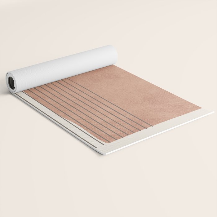 Terracotta Minimalist Lines Artwork Yoga Mat Gallery Image 2