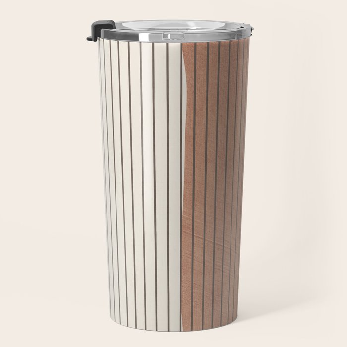 Terracotta Minimalist Lines Artwork Travel Mug Gallery Image 3