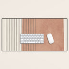 Terracotta Minimalist Lines Artwork Desk Mat Gallery Image 1