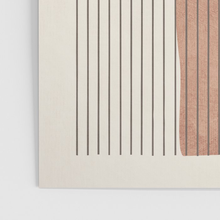 Terracotta Minimalist Lines Artwork Poster Gallery Image 3