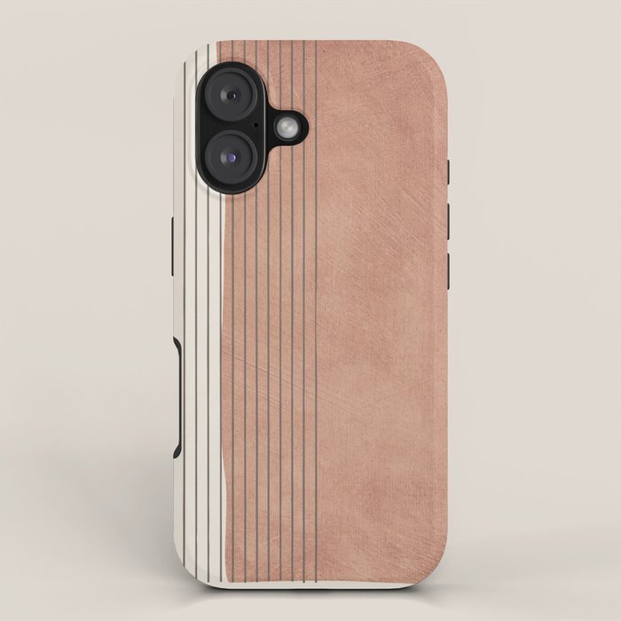 Terracotta Minimalist Lines Artwork iPhone Case Gallery Image 1