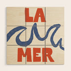 Retro Coastal Art Print - La Mer Wood Wall Art Gallery Image 1