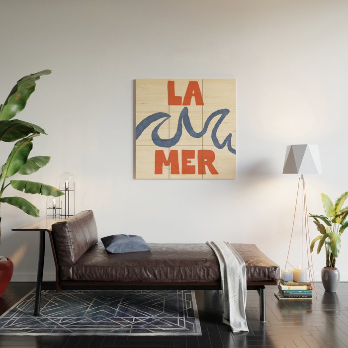 Retro Coastal Art Print - La Mer Wood Wall Art Gallery Image 2