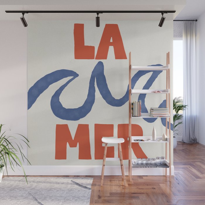 Retro Coastal Art Print - La Mer Wall Mural Gallery Image 1