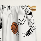Basketball Fun Comic Illustration Pattern with Balls on Grey Background Window Curtain Gallery Image 2