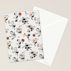 Basketball Fun Comic Illustration Pattern with Balls on Grey Background Stationery Card Gallery Image 2