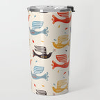 Festive Birds retro pattern Travel Mug Gallery Image 2
