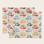 Festive Birds retro pattern Placemat Gallery Image 1