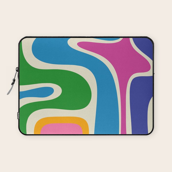 Retro Copacetic Colorful Fun Abstract Pattern Laptop Sleeve Gallery Image 1