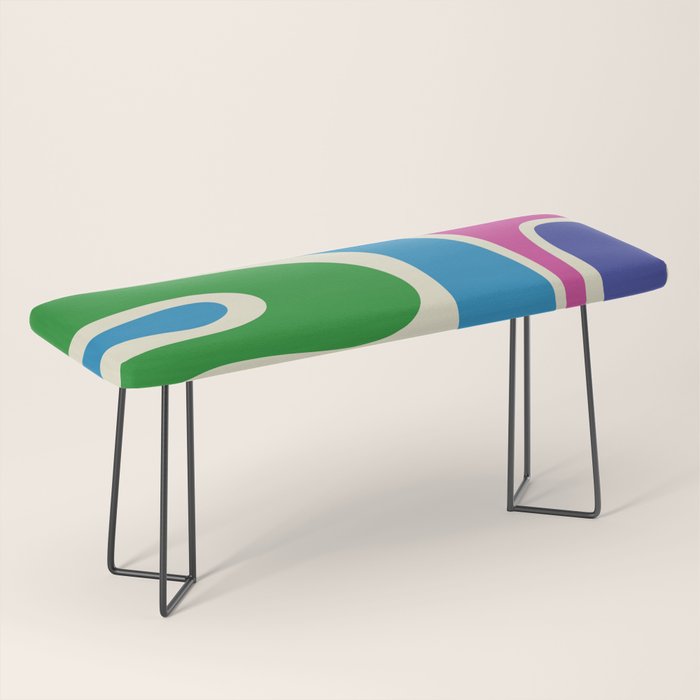 Retro Copacetic Colorful Fun Abstract Pattern Bench Gallery Image 1