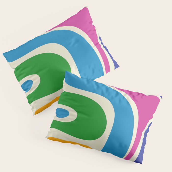 Retro Copacetic Colorful Fun Abstract Pattern Pillow Sham Gallery Image 3