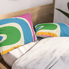 Retro Copacetic Colorful Fun Abstract Pattern Pillow Sham Gallery Image 2