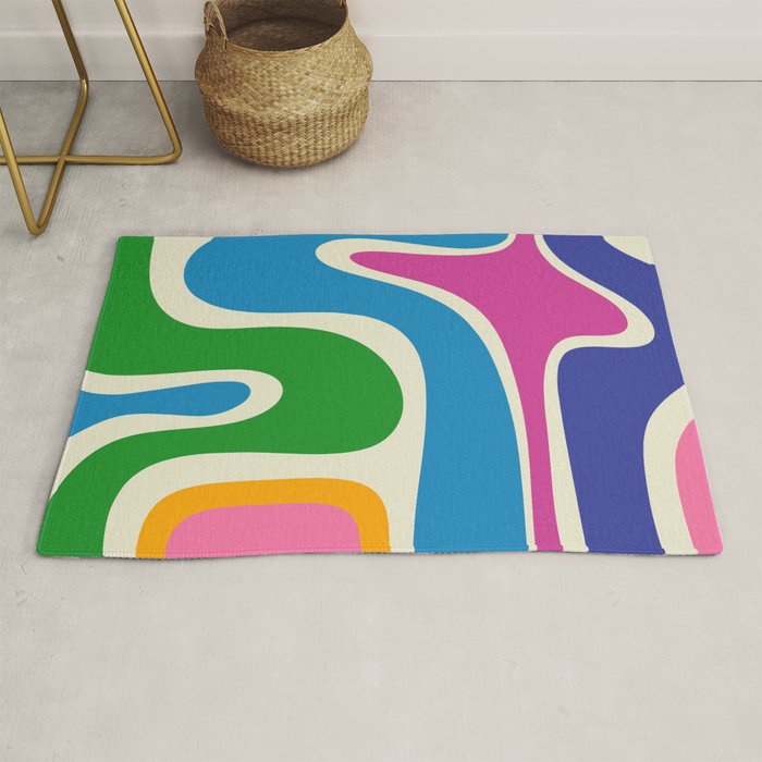 Retro Copacetic Colorful Fun Abstract Pattern Rug Gallery Image 1
