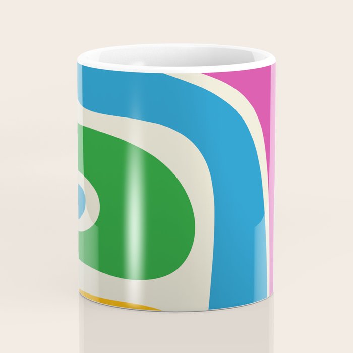 Retro Copacetic Colorful Fun Abstract Pattern Coffee Mug Gallery Image 4