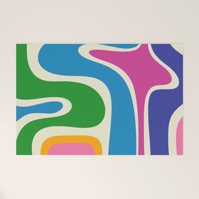 Retro Copacetic Colorful Fun Abstract Pattern Welcome Mat Gallery Image 1