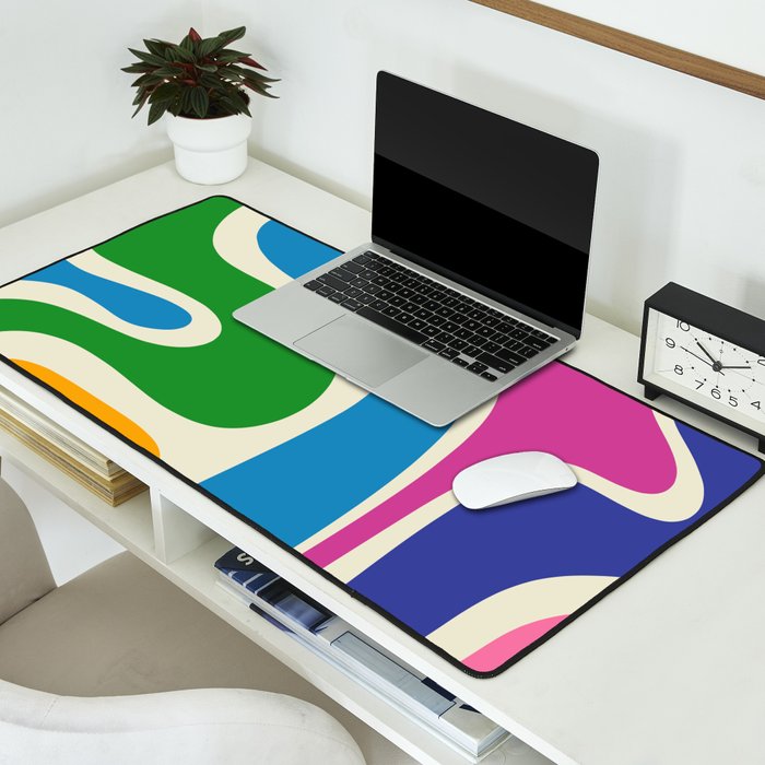 Retro Copacetic Colorful Fun Abstract Pattern Desk Mat Gallery Image 2