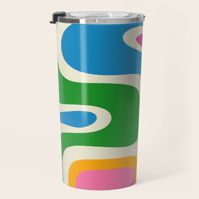 Retro Copacetic Colorful Fun Abstract Pattern Travel Mug Gallery Image 3