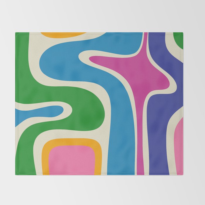 Retro Copacetic Colorful Fun Abstract Pattern Throw Blanket Gallery Image 2