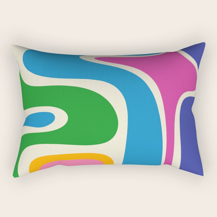 Retro Copacetic Colorful Fun Abstract Pattern Rectangular Pillow Gallery Image 1