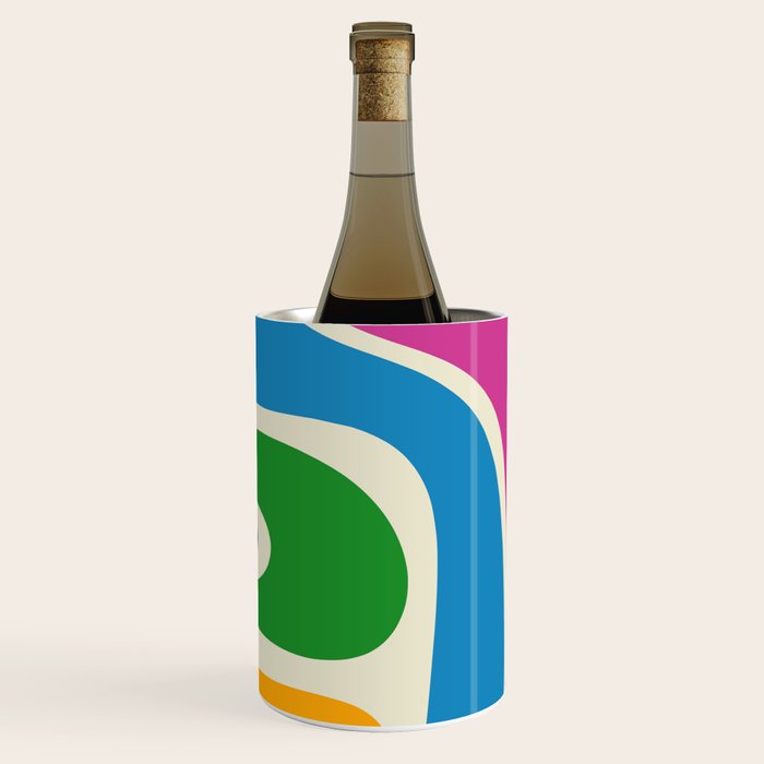 Retro Copacetic Colorful Fun Abstract Pattern Wine Chiller Gallery Image 1