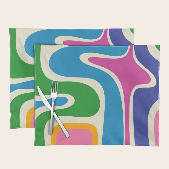 Retro Copacetic Colorful Fun Abstract Pattern Placemat Gallery Image 1