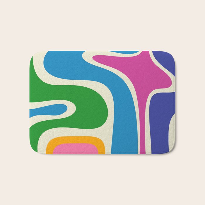 Retro Copacetic Colorful Fun Abstract Pattern Bath Mat Gallery Image 1
