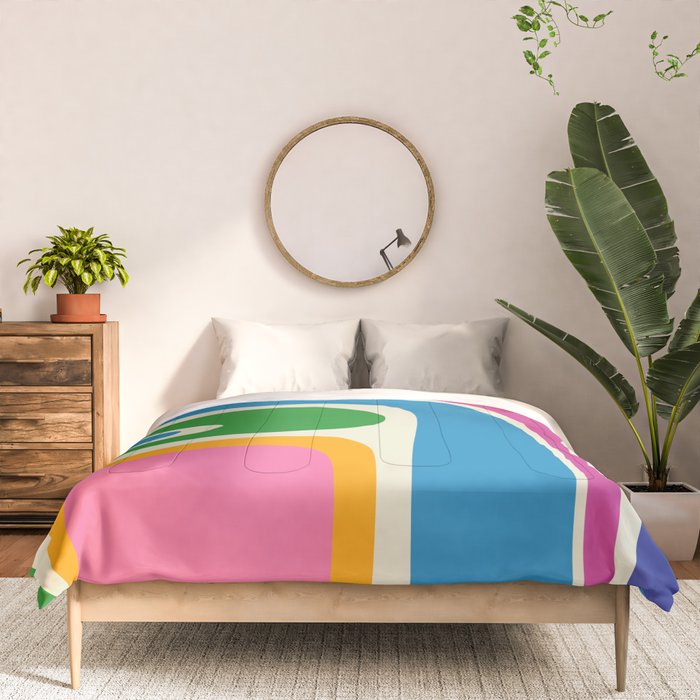 Retro Copacetic Colorful Fun Abstract Pattern Comforter Gallery Image 3