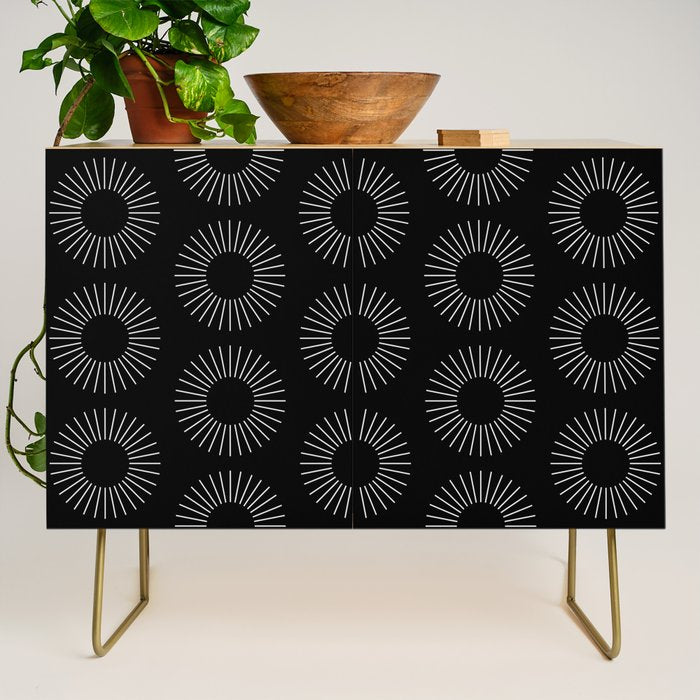 Minimalist Sunray Pattern IX Credenza Gallery Image 1
