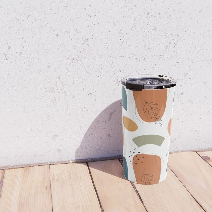 Abstract organic shape art pattern Travel Mug Gallery Image 4