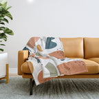 Abstract organic shape art pattern Throw Blanket Gallery Image 1