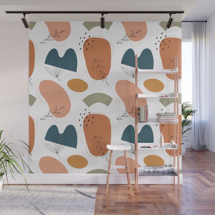 Abstract organic shape art pattern Wall Mural Gallery Image 1