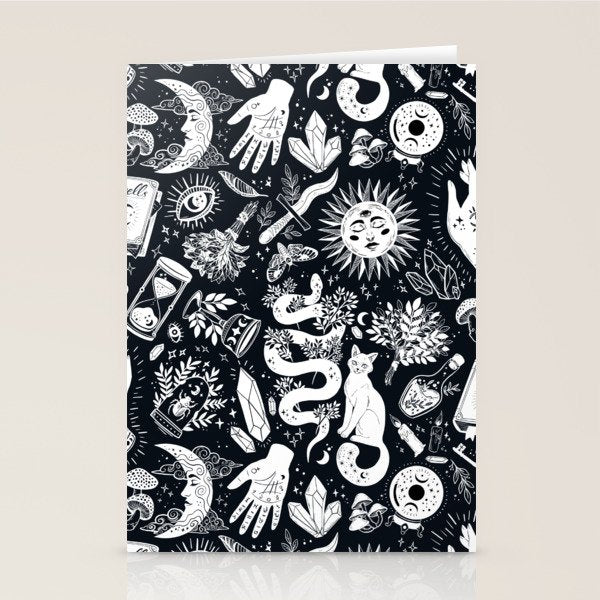Witchy Things In Black And White Stationery Card Gallery Image 1