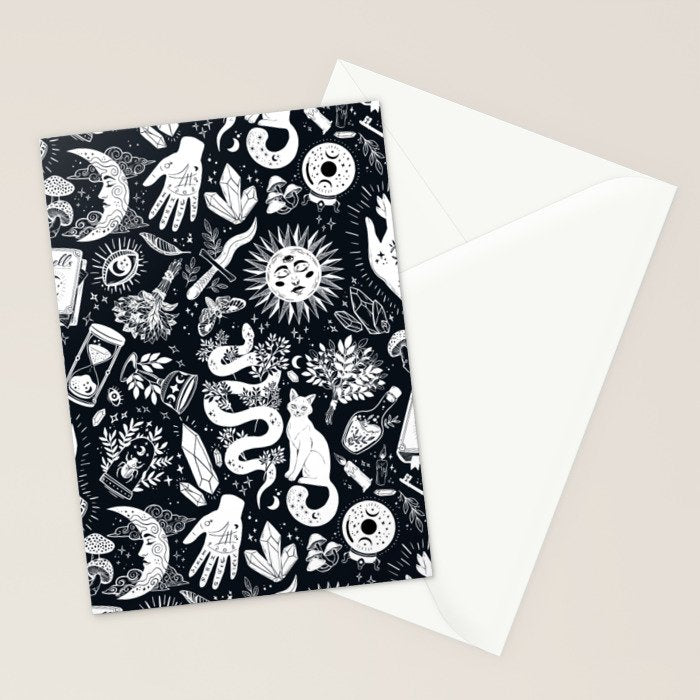 Witchy Things In Black And White Stationery Card Gallery Image 2